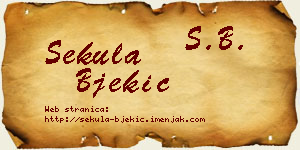 Sekula Bjekić vizit kartica